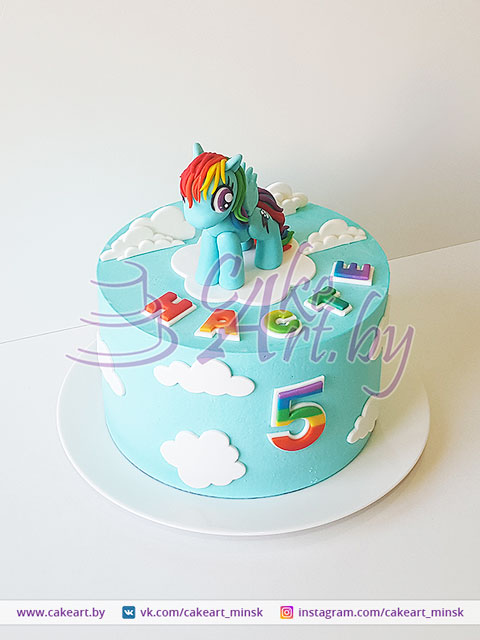 Торт для девочки Май Литл Пони с пони Радугой | Cake Art.by