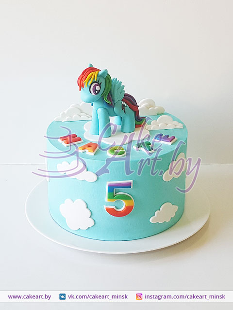 Торт для девочки Май Литл Пони с пони Радугой | Cake Art.by